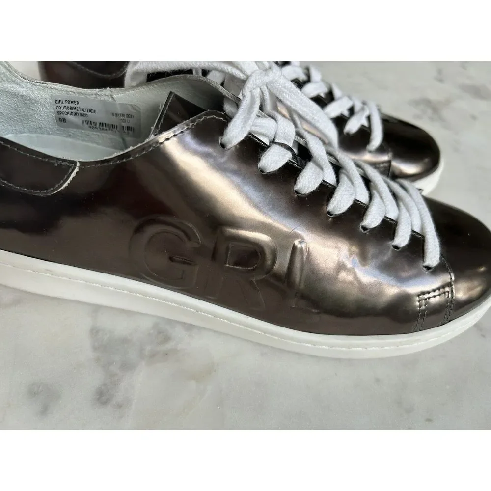 Schutz GIRL‎ POWER Copper Metallic Sneakers Women's 8 NORDSTROM $138 Rare